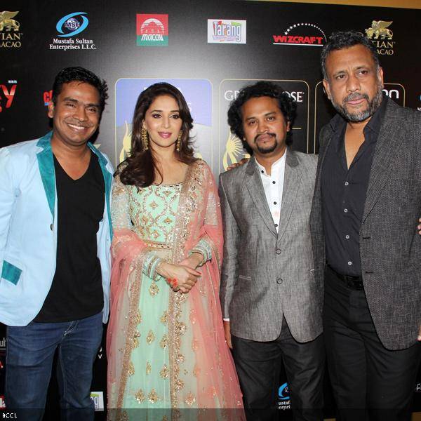 Madhuri Dixit poses with Gulab Gang during the 14th International Indian Film Academy (IIFA) 2013 Rocks event, held at The Venetian hotel in Macau, on July 5, 2013. (Pic: Viral Bhayani)