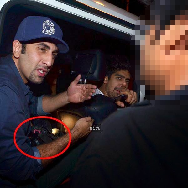 According to sources, 'Rockstar' Ranbir Kapoor had a heated argument and abused a media person; the actor retained the video camera and refused to give it back while leaving for home after partying at Olive, Mumbai.(Pic: Viral Bhayani)