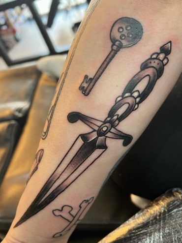 Sword With Key Tattoos