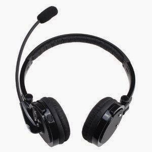  Blue Tiger Stereo Dual Ear Bluetooth Wireless Handsfree Foldable Headphones Over the Head, Boom Mic Microphone and 12 Hour Talk Time  &  4 x Noise Cancelling for Cell Phones/Computers (Black)