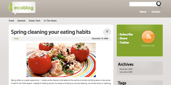 Simple Clean WordPress Theme ecoBlog Simple Clean WordPress Theme ecoBlog