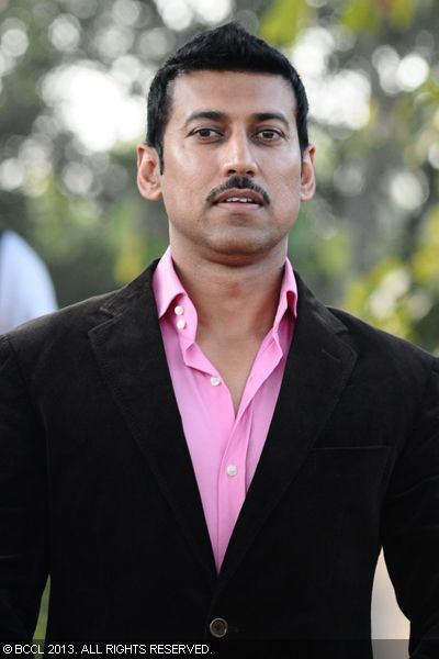 Col Rajyavardhan Singh Rathore looks dapper during the Law & Justice Polo Match, held at Jaipur Polo Grounds on February 02, 2013.