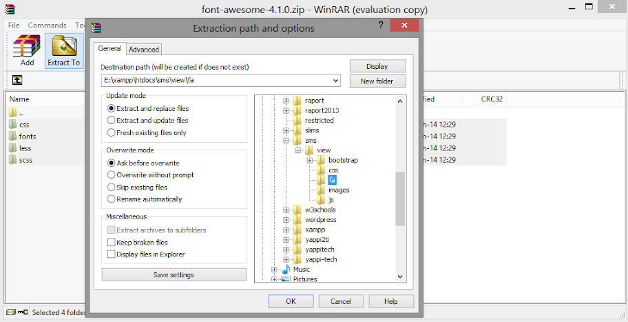 font awesome