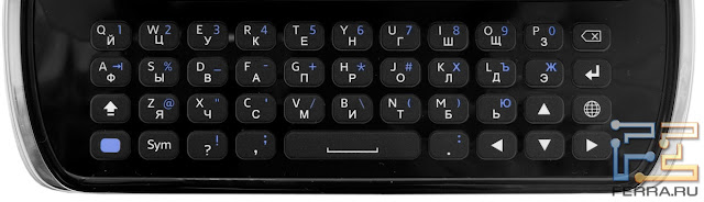 русская клавиатура Sony Ericsson Xperia Pro