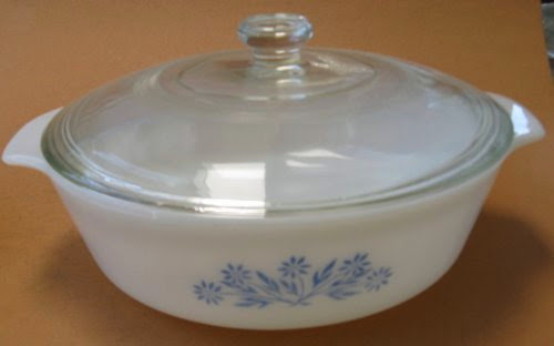  Anchor Hocking Fire King 438 Blue Cornflower Casserole Ovenware Dish