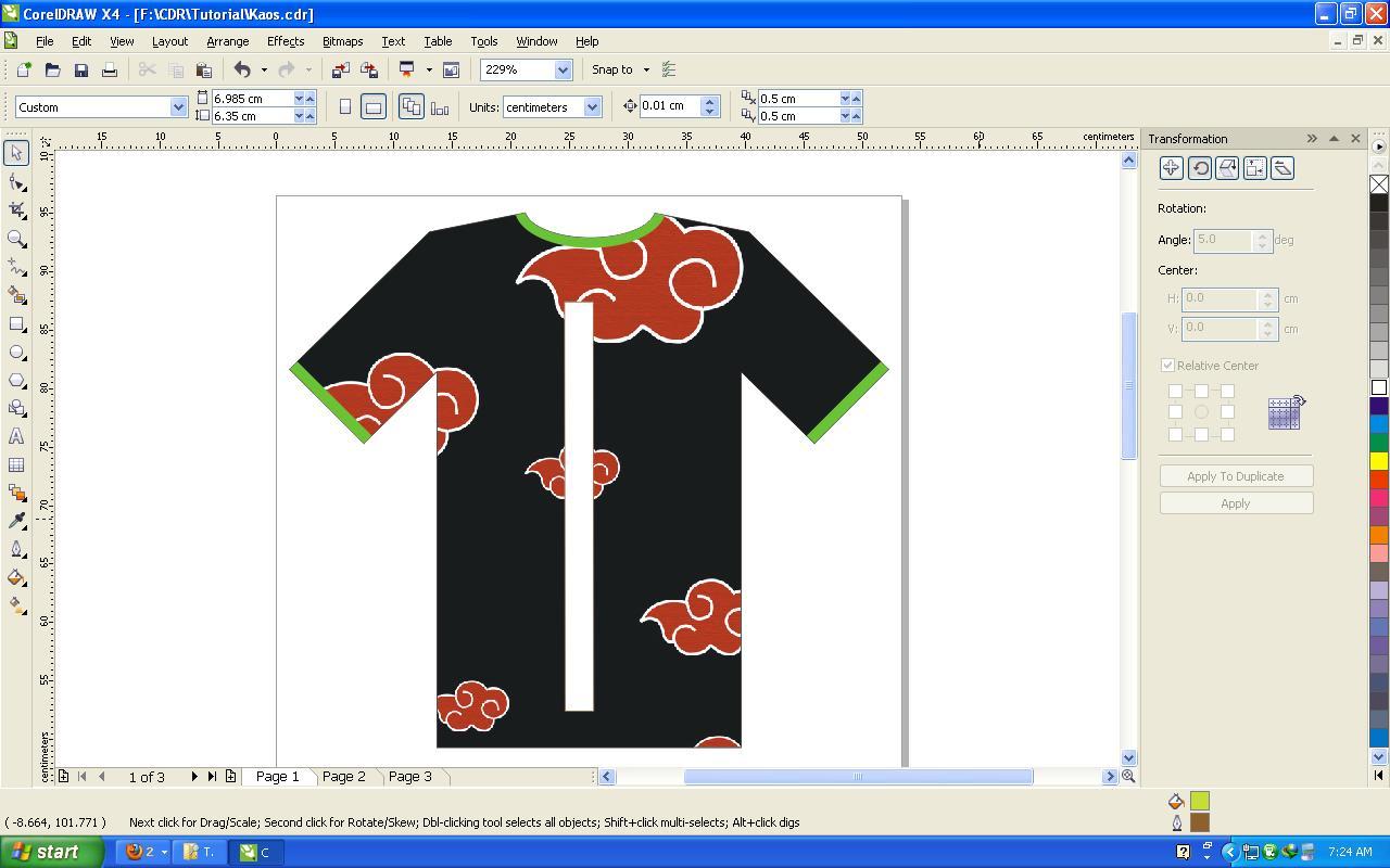 Contoh Tutorial Membuat Desain Baju Dengan Corel Draw X Desainer