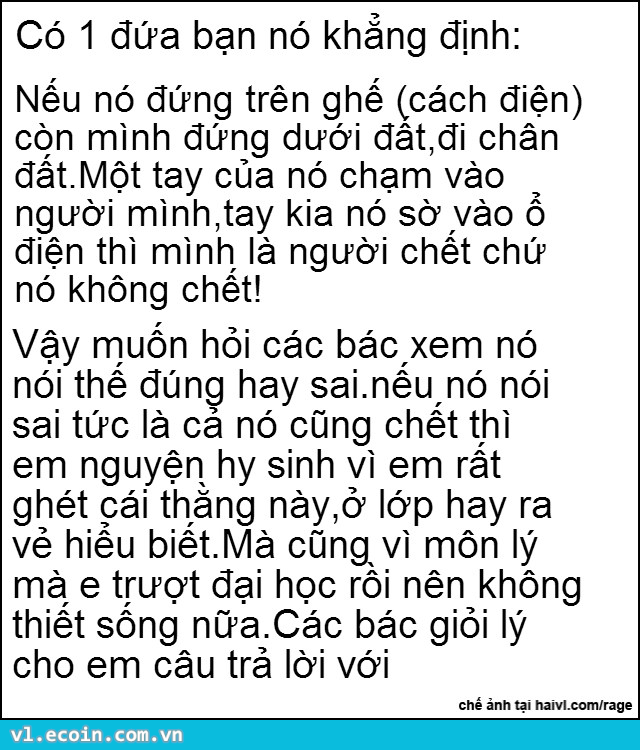 Mời các thánh giỏi Vật Lý cho em lời tư vấn định mệnh