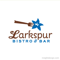 Larkspur Bistro and Bar logo design Wichita, Kansas