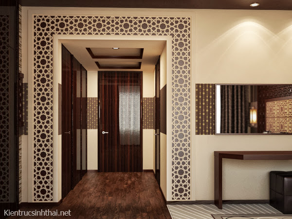 Thiết kế nội thất căn hộ theo phong cách xưa với những họa tiết , hoa văn truyền thống
