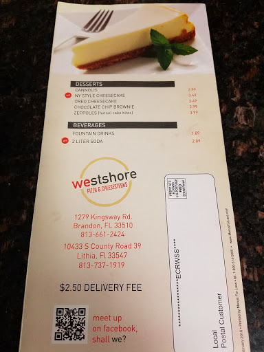 Pizza Restaurant «Westshore Pizza», reviews and photos, 10433 S County Rd 39, Lithia, FL 33547, USA