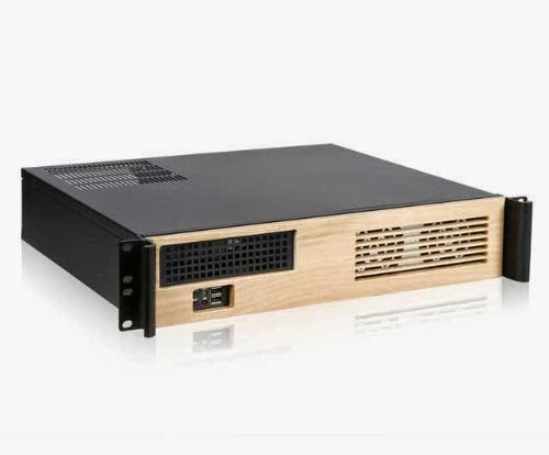  iStarUSA D-213-MATX-WB 2U Compact Rackmount microATX Chassis with wood front bezel (Power Supply Not Included)