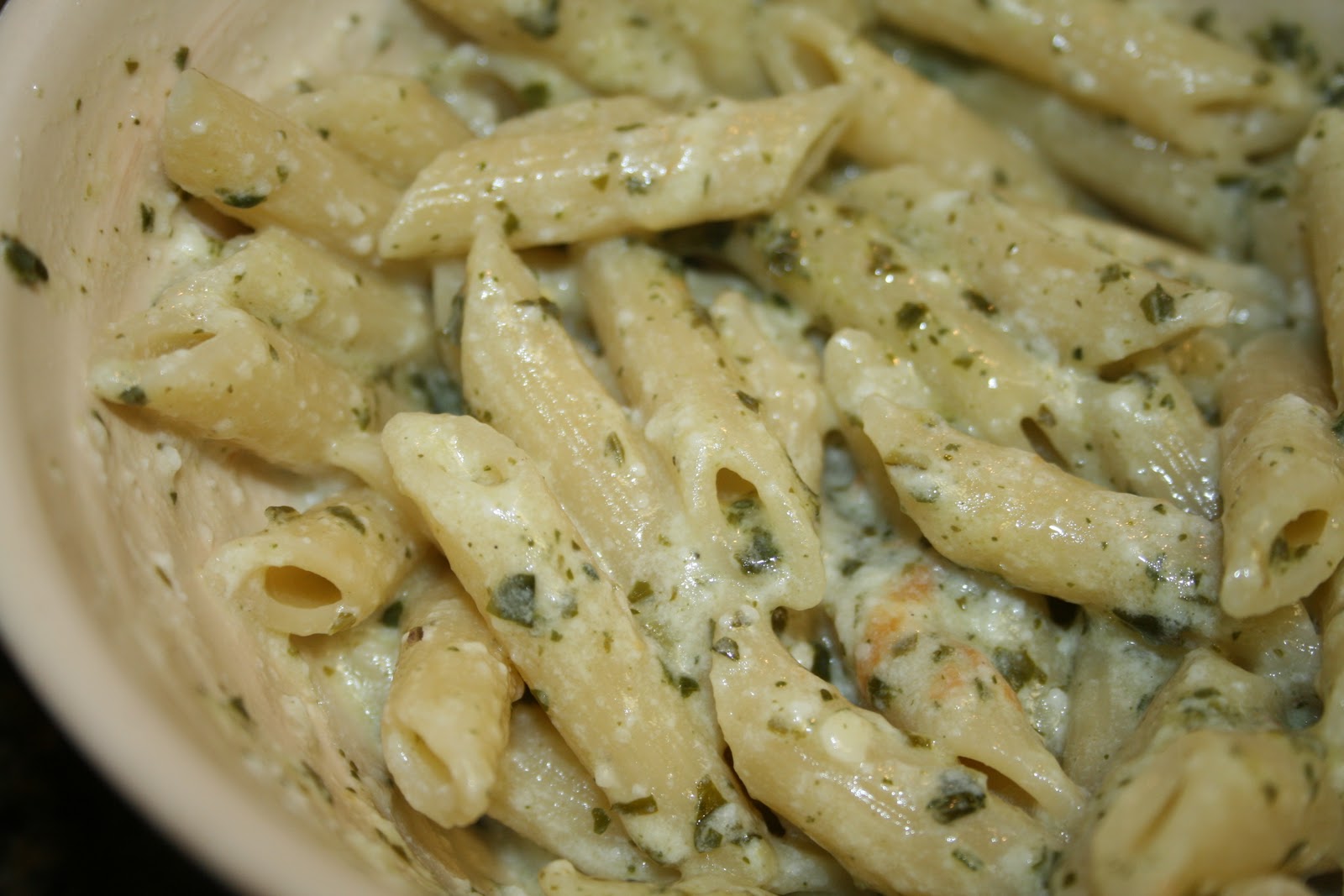 Lola's Homemade Cooking Penne Parmesan Pesto Pasta