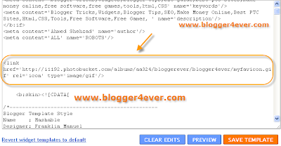 how to add animated favicon on blogger
