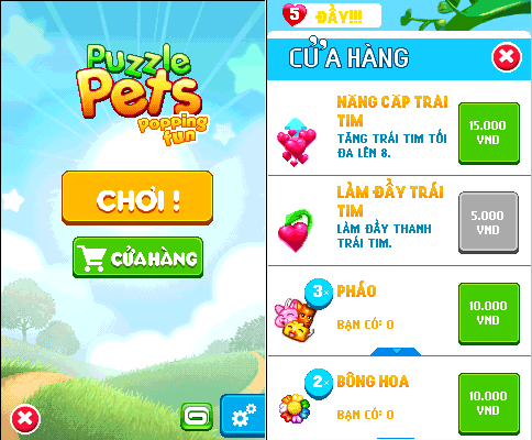 [Game Java] Puzzle Pets Popping Fun [By Gameloft] (Tiếng Việt)