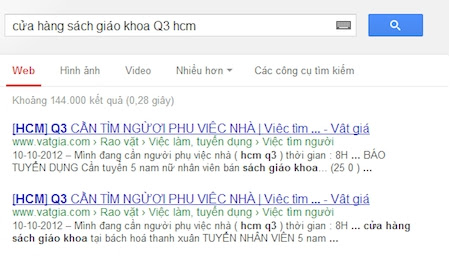 ket qua tim kiem cua hang sach giao khoa cua google