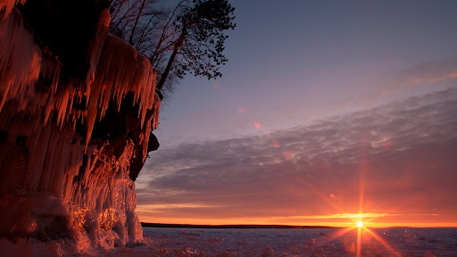 Ice Cave at Sunset, Lake Superior, Wisconsin.jpg