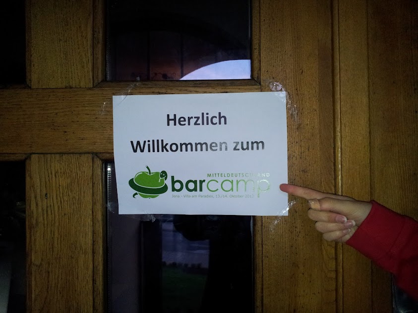 Bild vom Barcamp Mitteldeutschland Schild an der Türe