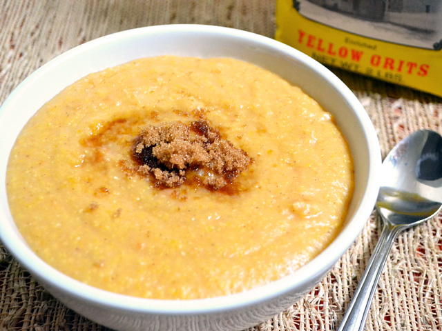 Bowl of sweet potato grits