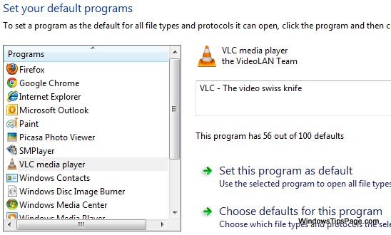 come posso impostare il lettore multimediale di implicazione in Windows