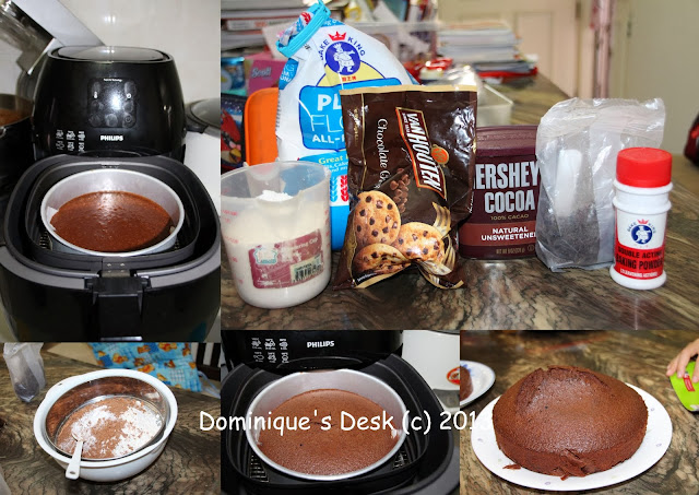Baking the chocolate chip rasin cake in the Philips Avance XL fryer