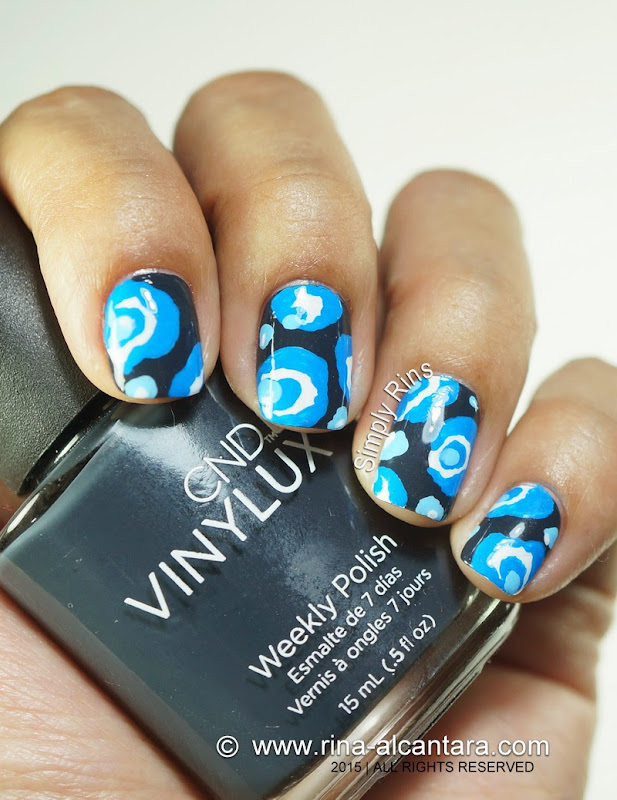 To Be Blue Nail Art on CND Indigo Frock