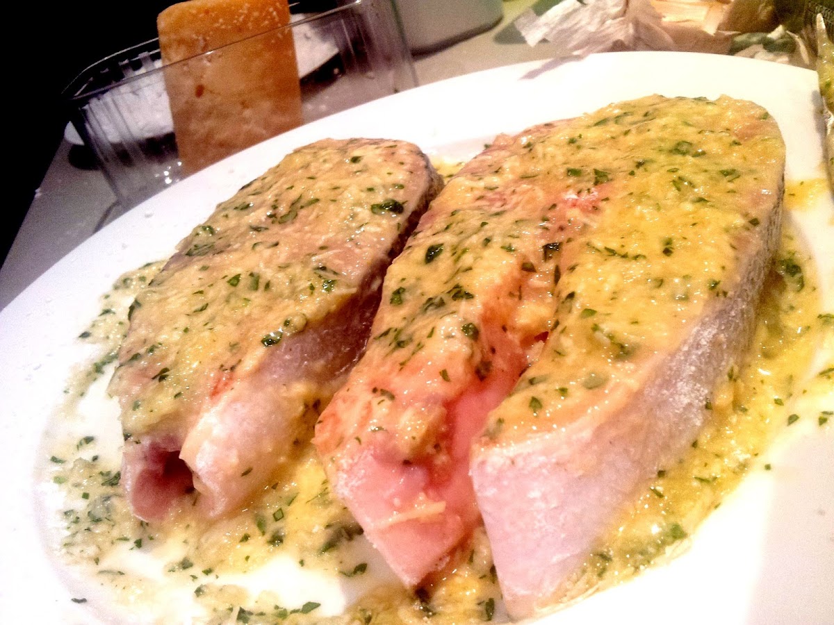 Parmesan crusted salmon marinading