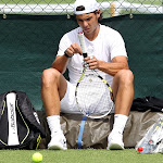 LONDON, ENGLAND - JUNE 23:  Rafa Nadal of Spain participates in a practice session during previews to The Championships at Wimbledon on June 23, 2012 in London, England.  (Photo by Clive Rose/Getty Images)