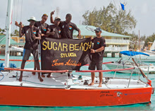 J/24 St Lucia Team sailing off Barbados