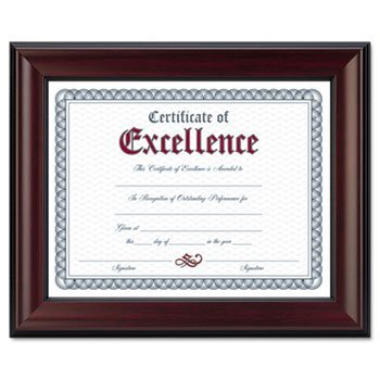 Rosewood Document Frame, Wall-Mount, Wood, 8 1/2 x 11