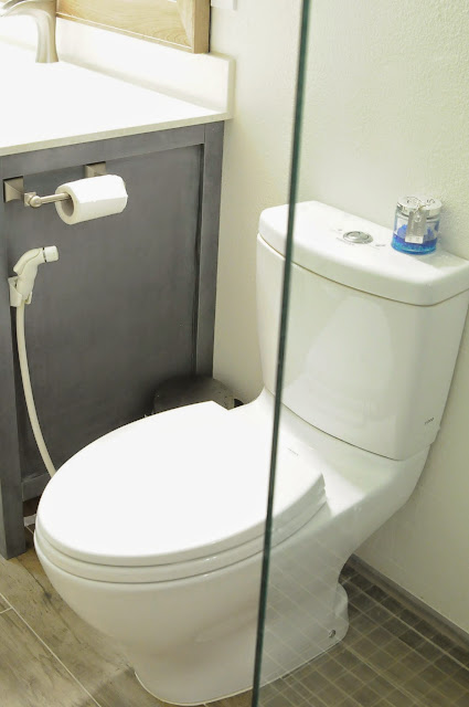 Gray Small bathroom remodel 