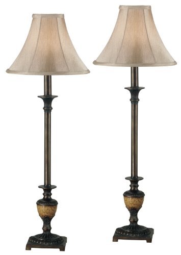 Kenroy Home 30944 Emily Buffet Lamp, 2 Pack, Crackle Bronze