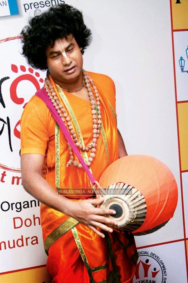 Harekrishna Halder during Sohoj Parav, held at a city restaurant.