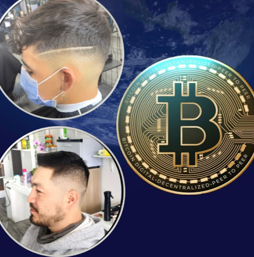 Crypto barbershop logo