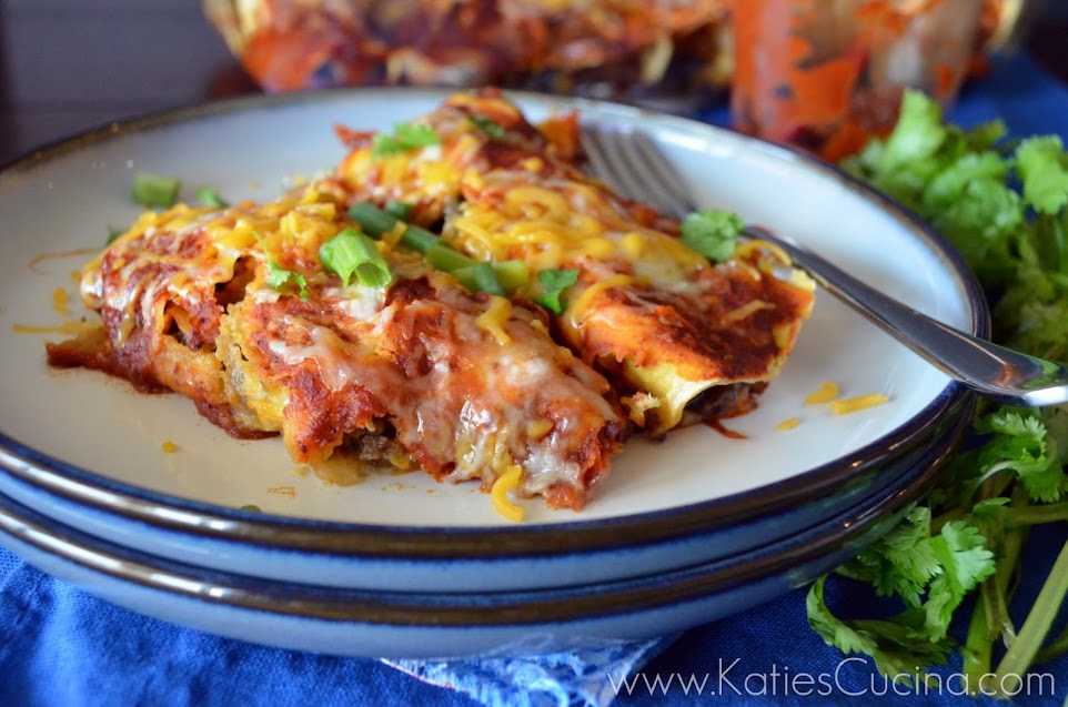 Beef & Green Chile Enchiladas from KatiesCucina.com