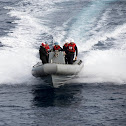 MEDITERRANEAN SEA (Jan. 9, 2014) Sailors assigned to the guided-missile destroyer USS Stout (DDG 55) conduct small boat operations in a rigid-hull inflatable boat during a man overboard drill. Stout, homeported in Norfolk, Va., is on a scheduled deployment supporting maritime security operations and theater security cooperation efforts in the U.S. 6th Fleet area of responsibility. (U.S. Navy photo by Mass Communication Specialist 2nd Class Amanda R. Gray/Released)