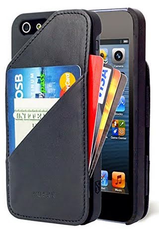 Premium iPhone 5/5s Wallet Case - World's Slimmest Fine Italian Vegetable Tanned Leather Card Case Holder - Upto 7 cards & cash - Claim FREE screen protector* - 110% Money Back Guarantee* - 1 Year Warranty* - Secure Reliable Durable Solid Safe Convenient Practical Slim Skinny Thin Lean Slick ...