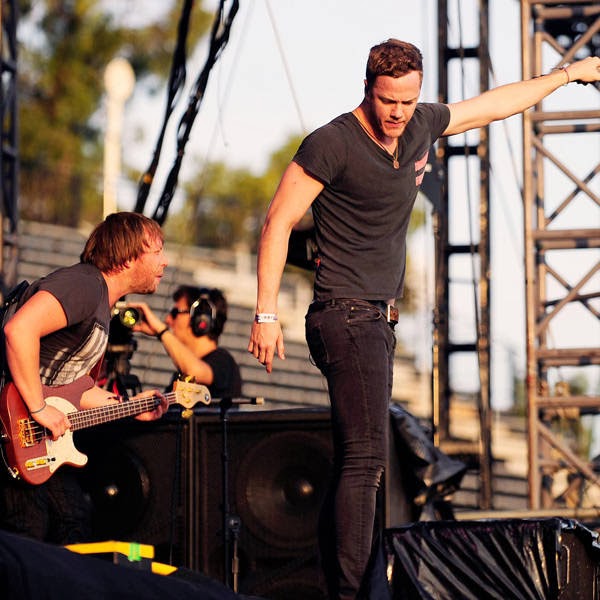 US rock band Imagine Dragons performs during the the first Day of Corona Capital Music Fest at the Autodromo Hernmanos Rodriguez, in Mexico City, on October 12, 2013.