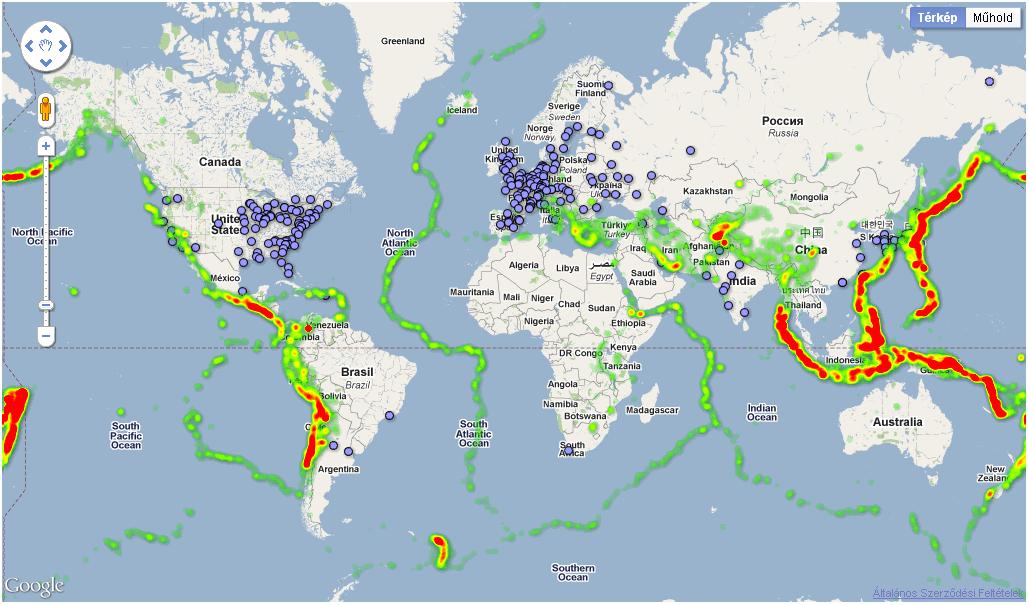 google föld térkép Térképek: Földrengés 3.2 google föld térkép