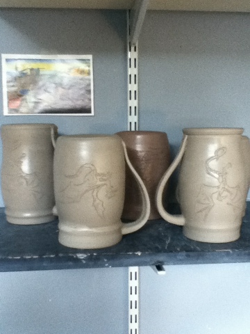 Pottery Dragon Steins