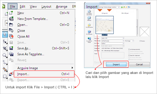 import gambar pada coreldraw