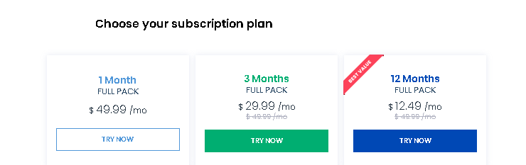 choose subscription plan