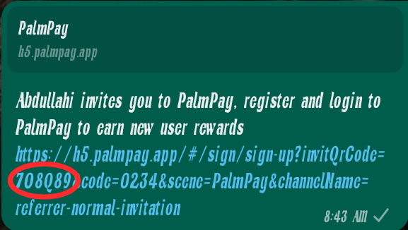 palmpay invitation code opt