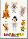 Intarsia 6 Knitted Toys - Scoobie Doo, Pixie, Dixie, Bam Bam, Betty, Pebbles