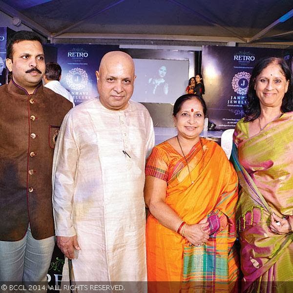 Ashok and Mangala Kaigaonkar with Charusheela Pawar during the launch of Janhavi Jeweller's Retro Collection, in Pune.