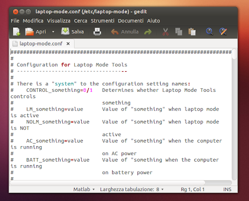 configurazione di Laptop Mode Tools
