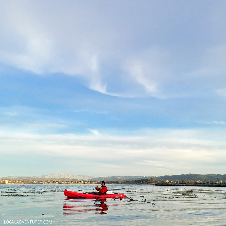 Kayaking in Monterey Bay.