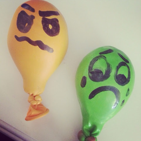 Play dough filled balloons are a great calming tool for kids.