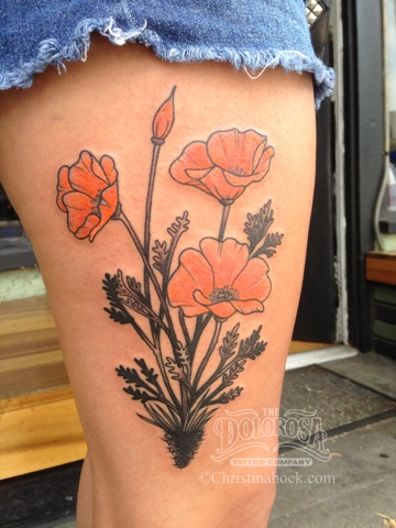 xina xiii california poppy tattoo xina xiii california poppy tattoo