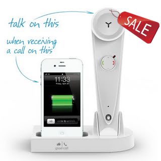 Good Call iG1 Bluetooth Wireless iPhone/Cell Phone Handset & iPhone Docking Station, White (works with iPhone 5, 4, 4S, 3, 3S, Android & all Bluetooth devices)