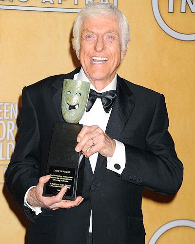 SAG 49th Annual Life Achievement Award winner Actor Dick Van Dyke poses in the  press room during the 19th Annual Screen Actors Guild Awards, held at The Shrine Auditorium in Los Angeles on January 27, 2013. (Getty Images)